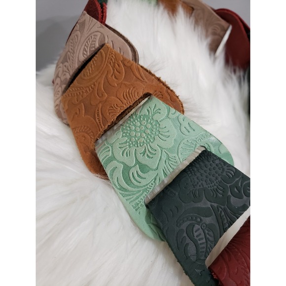 Vintage‎ suede leather belt colorful rainbow 70s statement fairycore hippie boho - Picture 3 of 7